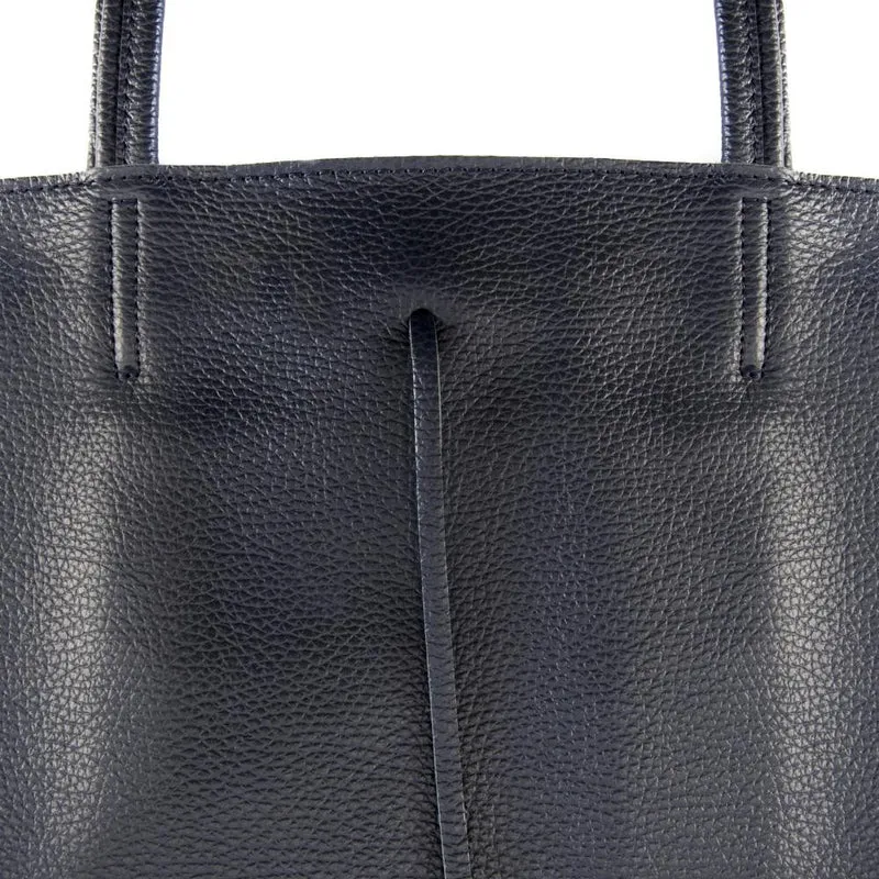 Sac cabas en cuir grainé HOBART Noir