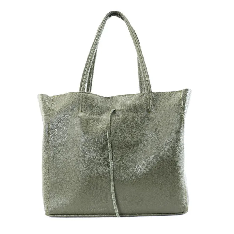 Sac cabas en cuir grainé HOBART Kaki