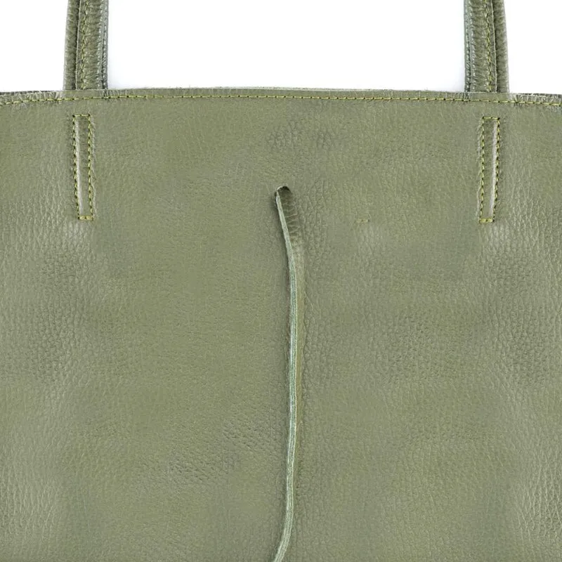 Sac cabas en cuir grainé HOBART Kaki