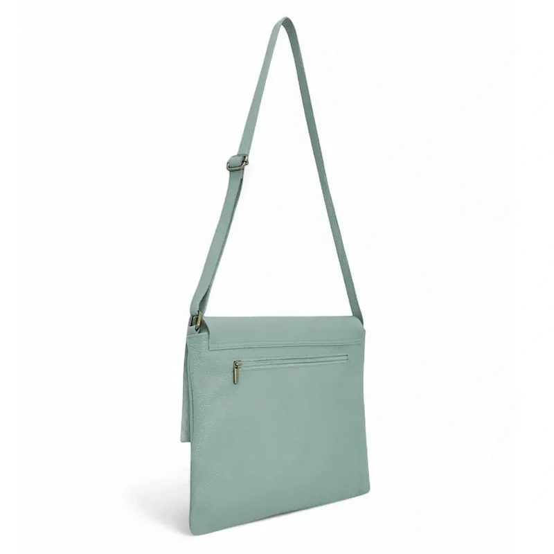 Sac bandoulière en cuir grainé COQUETTE Vert pastel