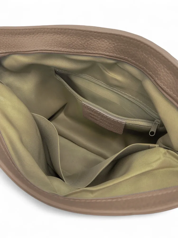 Sac bandoulière en cuir grainé COQUETTE Taupe foncé