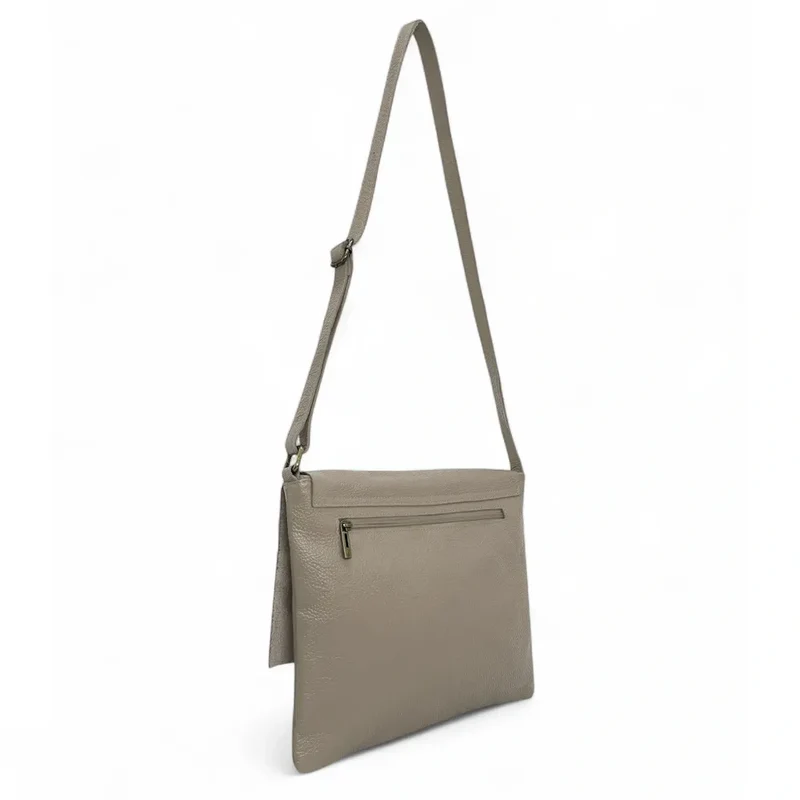 Sac bandoulière en cuir grainé COQUETTE Taupe foncé
