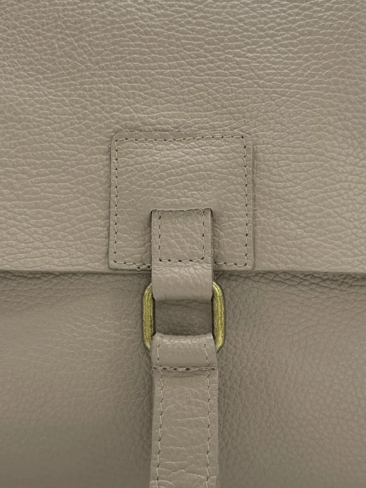 Sac bandoulière en cuir grainé COQUETTE Taupe foncé
