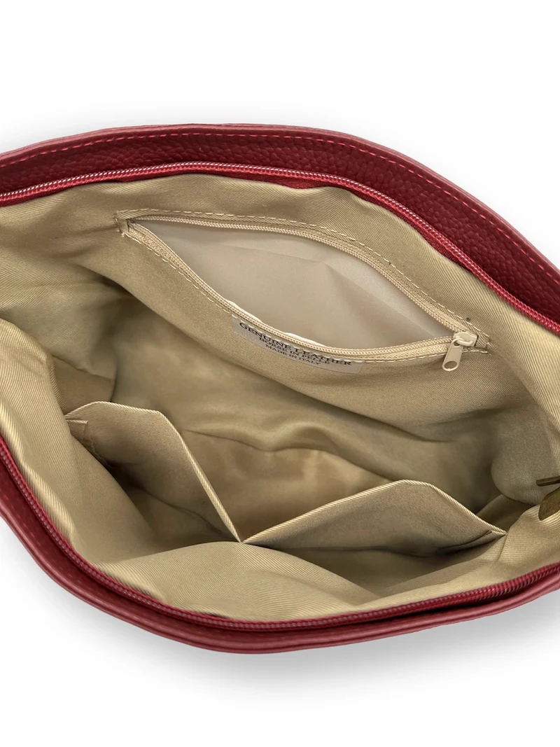 Sac bandoulière en cuir grainé COQUETTE Rouge magenta