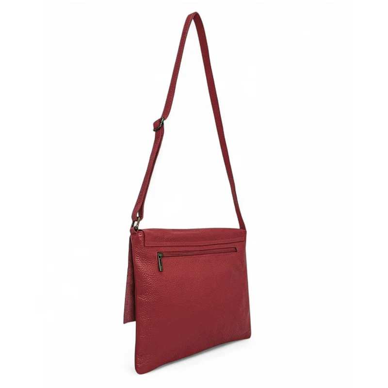 Sac bandoulière en cuir grainé COQUETTE Rouge magenta