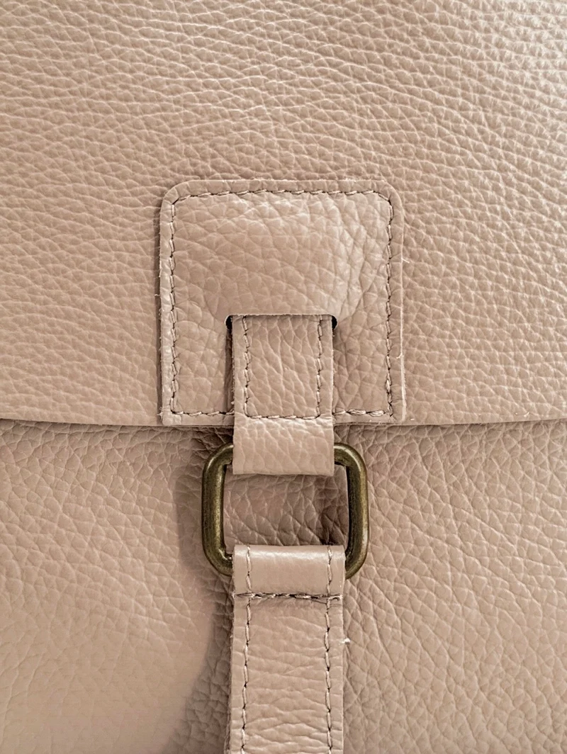 Sac bandoulière en cuir grainé COQUETTE Rose nude