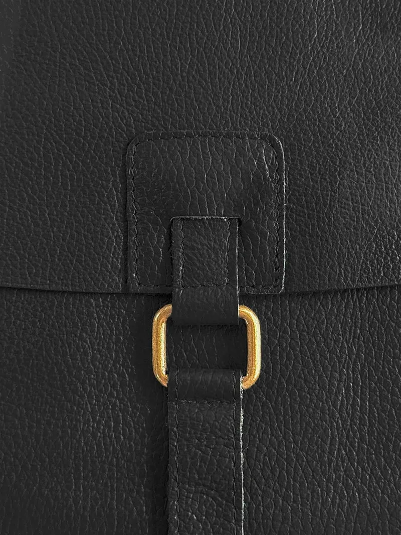 Sac bandoulière en cuir grainé COQUETTE Noir