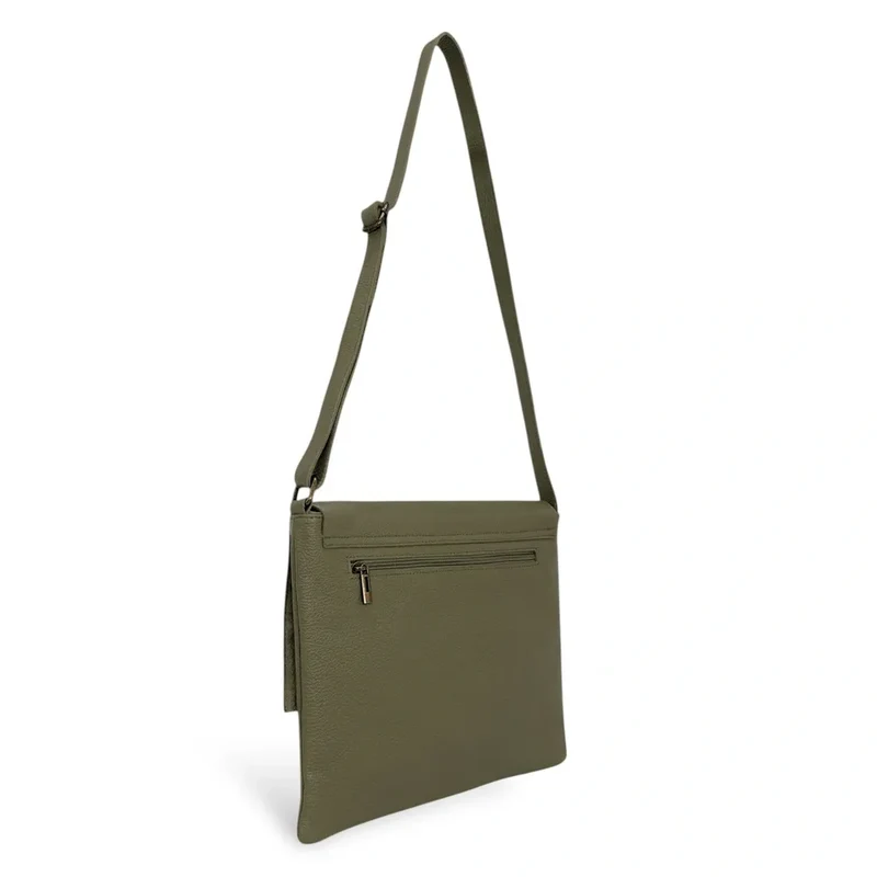 Sac bandoulière en cuir grainé COQUETTE Vert Kaki