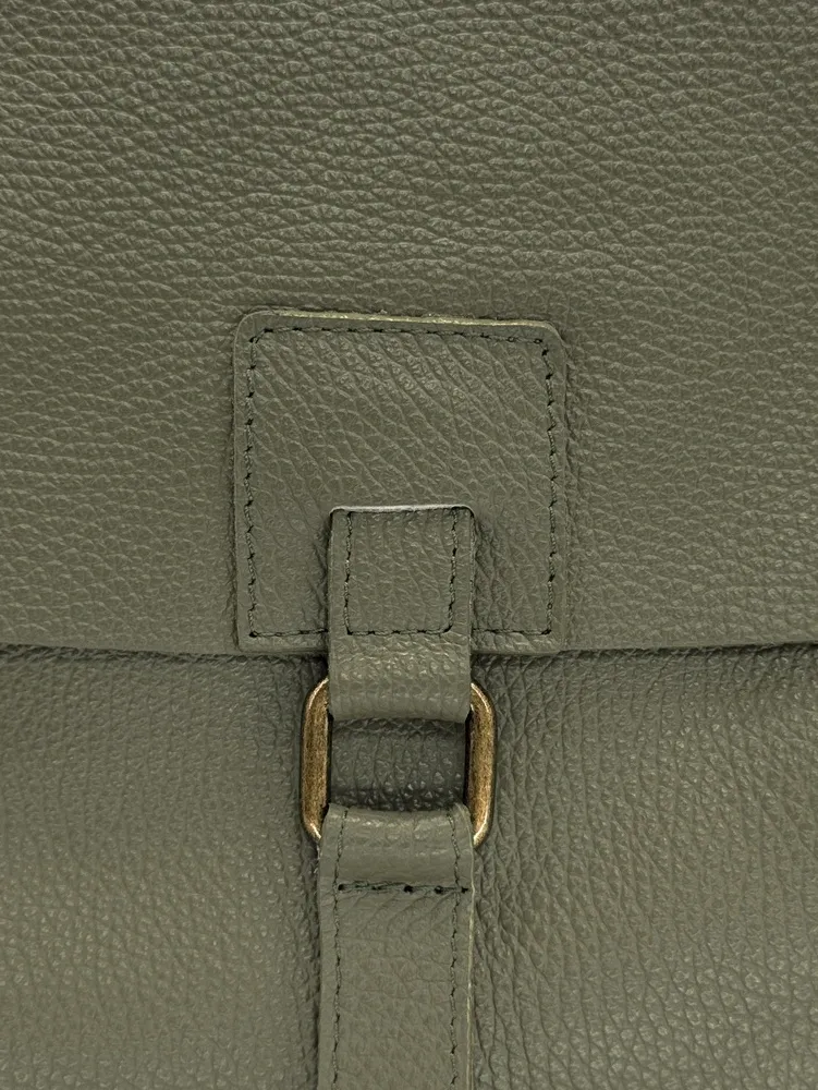 Sac bandoulière en cuir grainé COQUETTE Vert Kaki