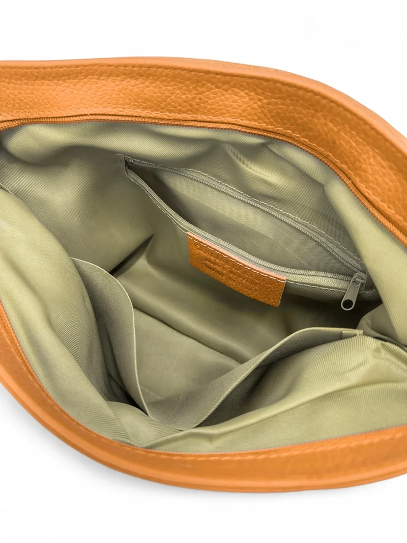 Sac bandoulière en cuir grainé COQUETTE Marron camel