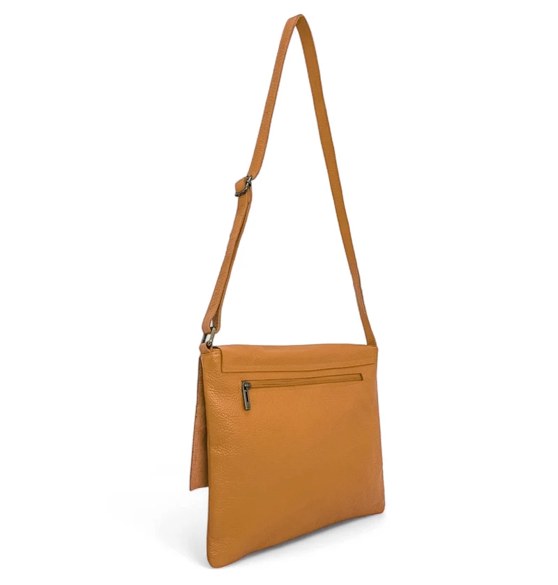 Sac bandoulière en cuir grainé COQUETTE Marron camel