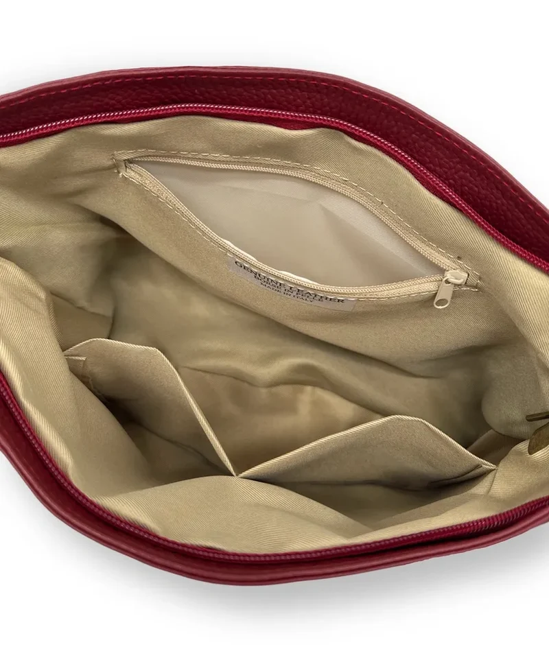 Sac bandoulière en cuir grainé COQUETTE Bordeaux