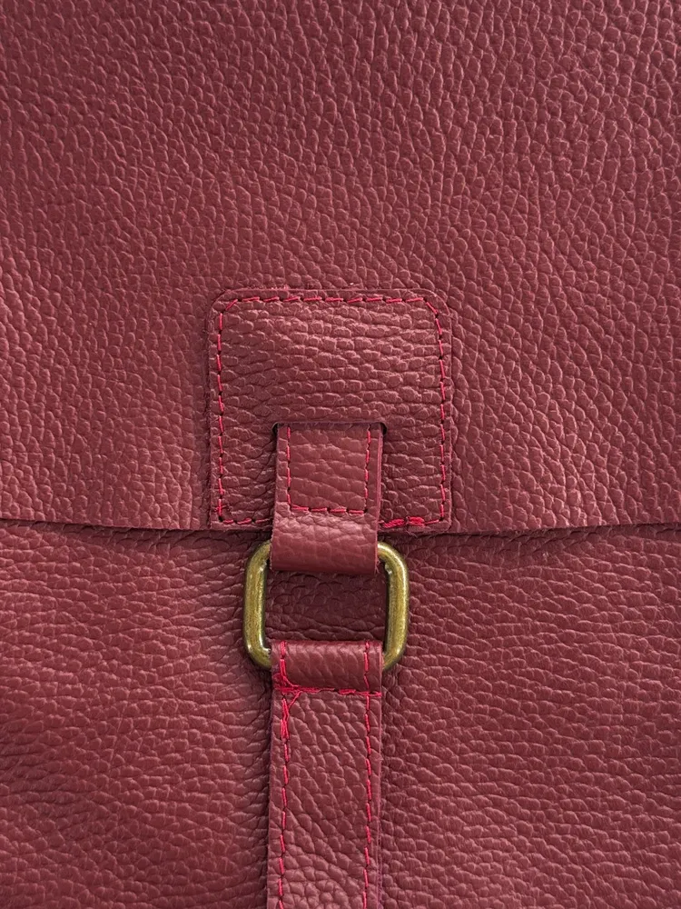 Sac bandoulière en cuir grainé COQUETTE Bordeaux