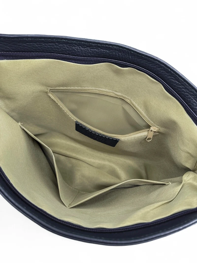 Sac bandoulière en cuir grainé COQUETTE Bleu marine