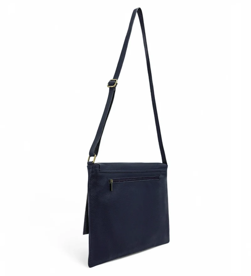 Sac bandoulière en cuir grainé COQUETTE Bleu marine