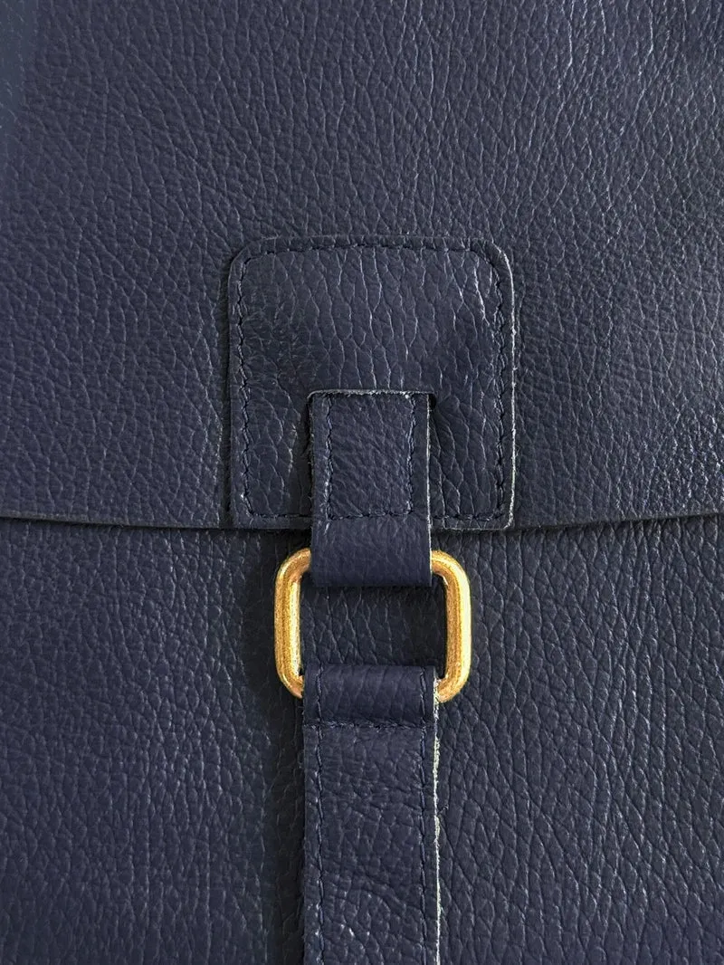 Sac bandoulière en cuir grainé COQUETTE Bleu marine