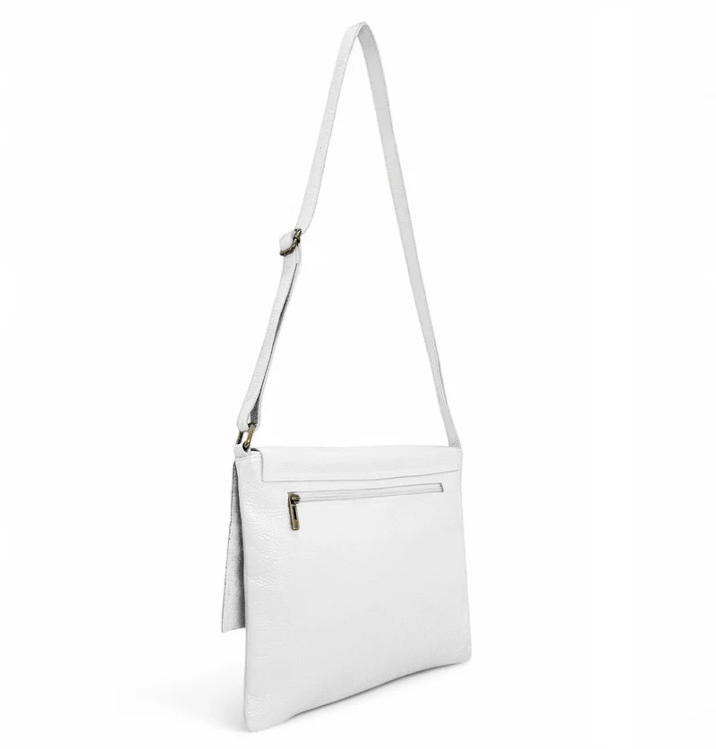 Sac bandoulière en cuir grainé COQUETTE Blanc