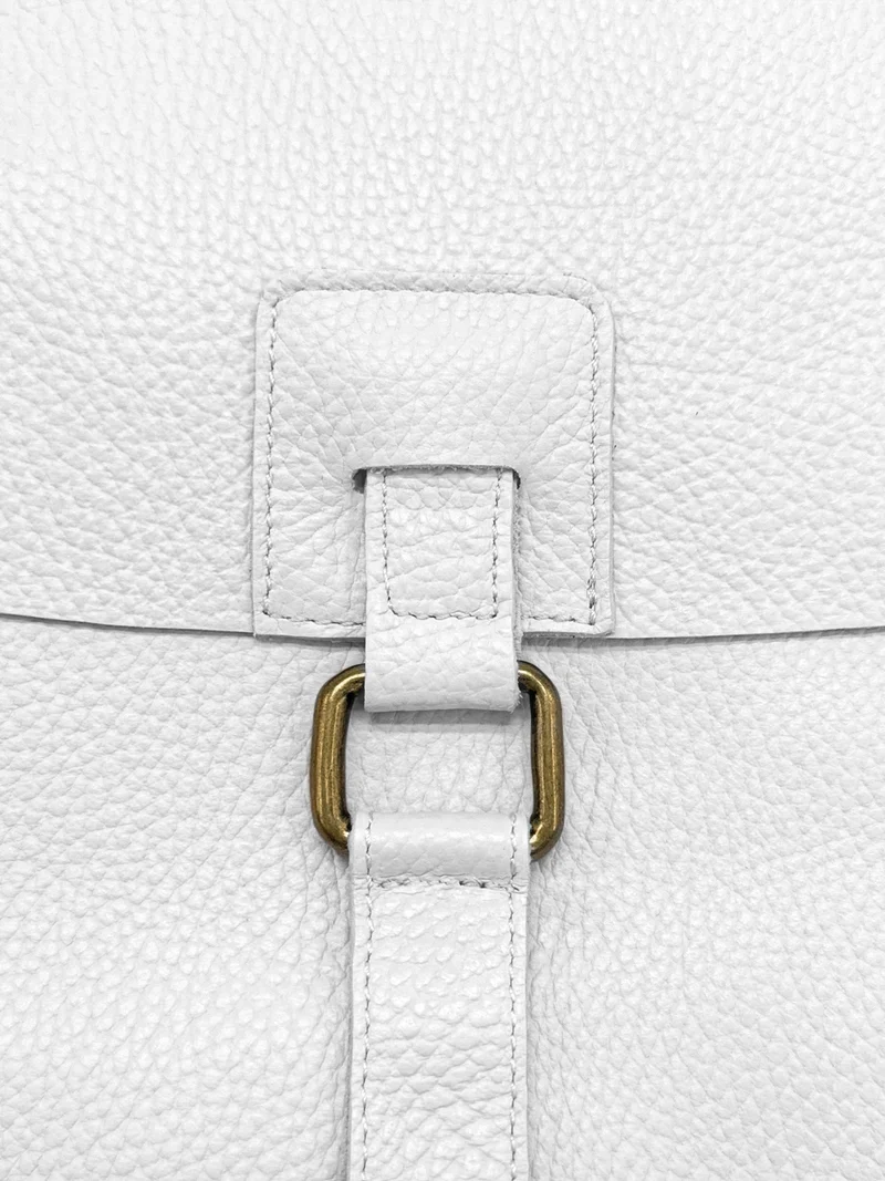 Sac bandoulière en cuir grainé COQUETTE Blanc