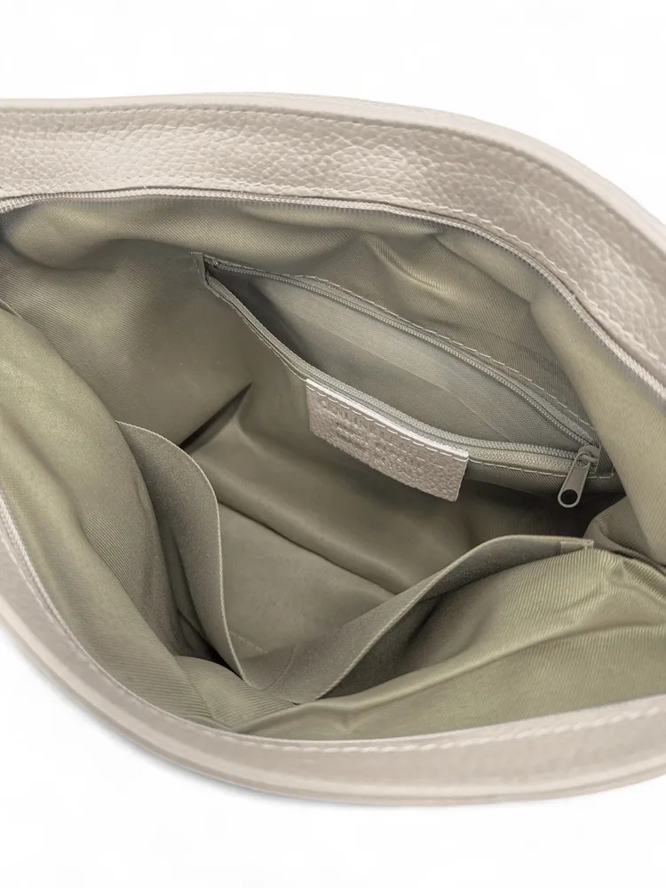 Sac bandoulière en cuir grainé COQUETTE Beige crème