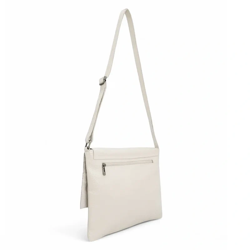 Sac bandoulière en cuir grainé COQUETTE Beige crème
