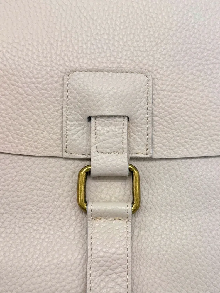 Sac bandoulière en cuir grainé COQUETTE Beige crème