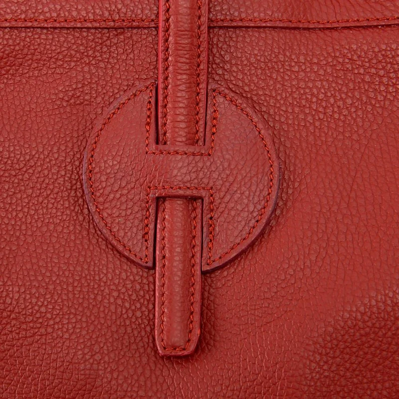 Sac cabas en cuir grainé INNOCENT Rouge garance