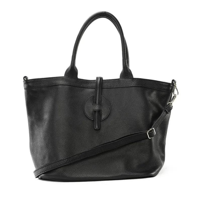 Sac cabas en cuir grainé INNOCENT Noir