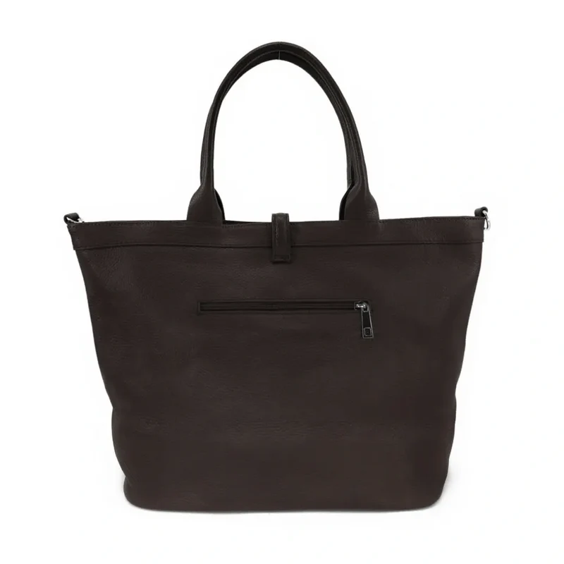 Sac cabas en cuir grainé INNOCENT Chocolat