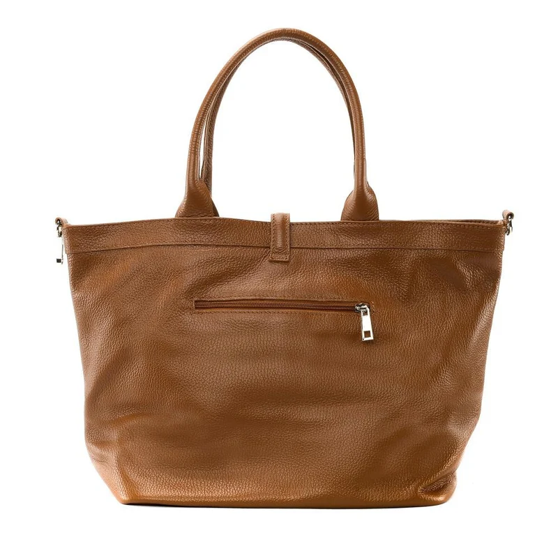 Sac cabas en cuir grainé INNOCENT Cognac