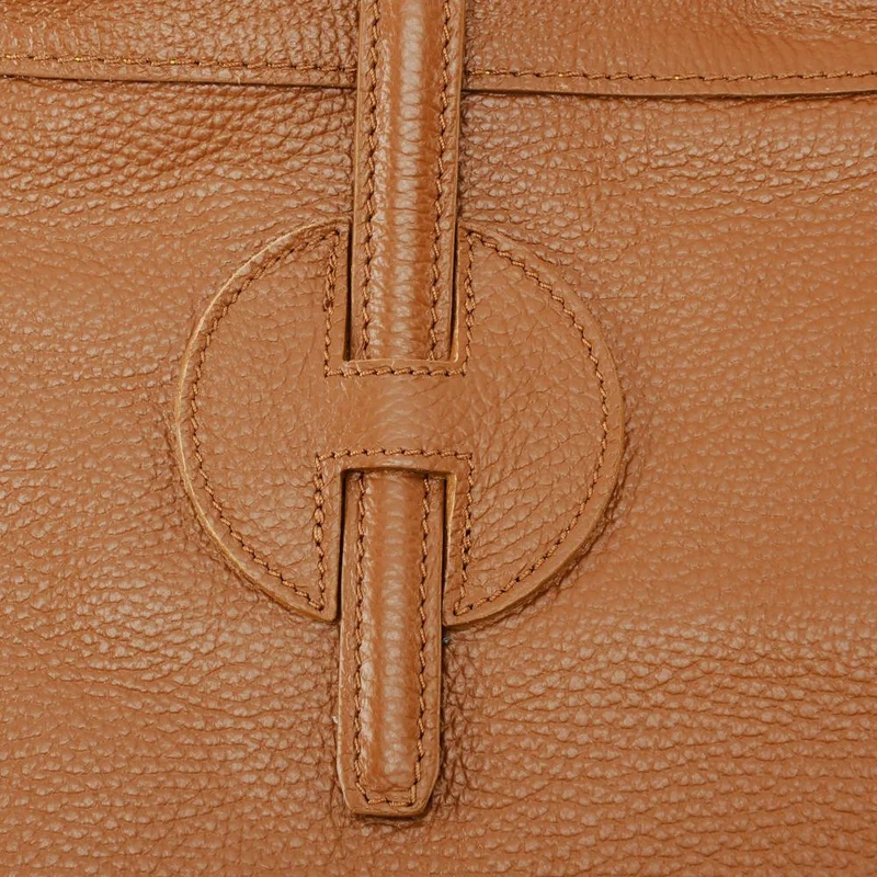 Sac cabas en cuir grainé INNOCENT Cognac