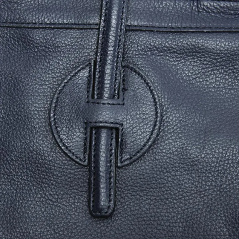 Sac cabas en cuir grainé INNOCENT Bleu marine
