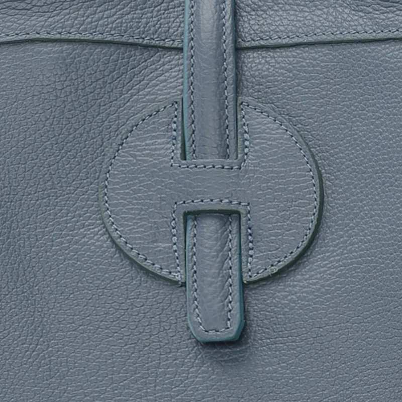 Sac cabas en cuir grainé INNOCENT Bleu glacier