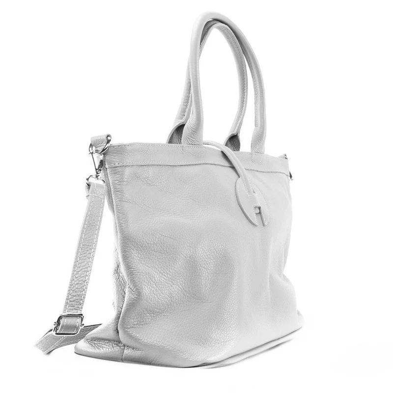 Sac cabas en cuir grainé INNOCENT Blanc