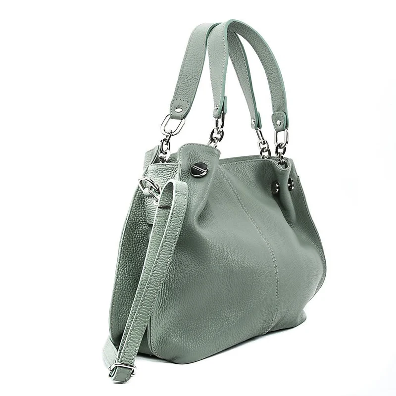 Sac à main en cuir grainé DENZEL Vert pastel