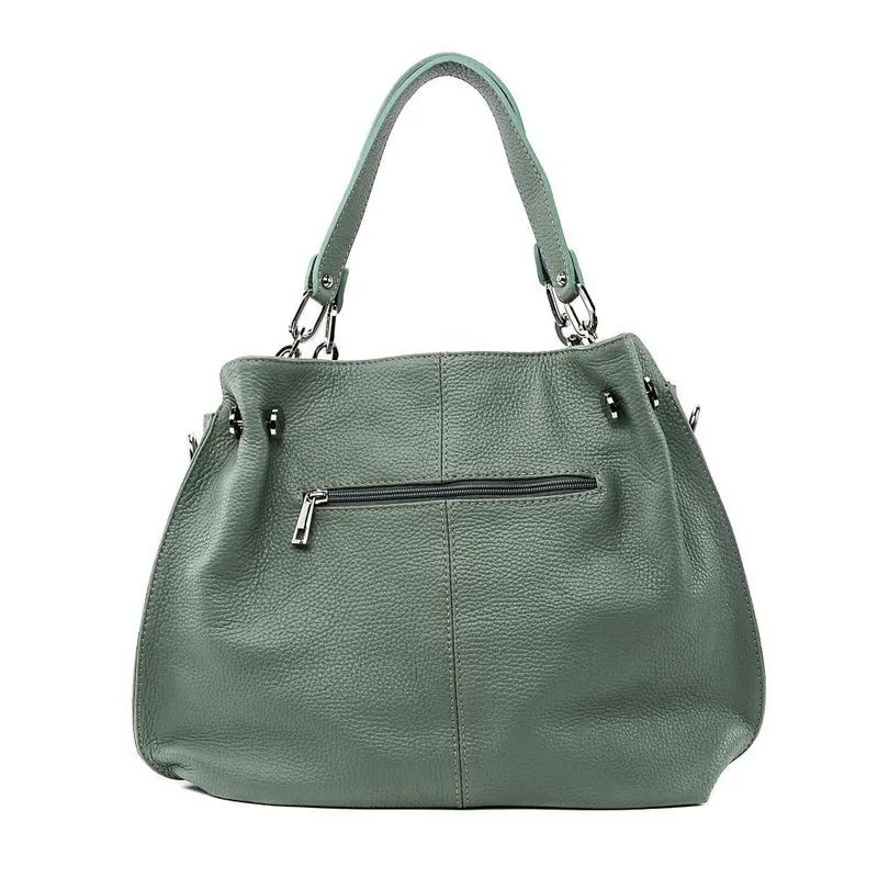 Sac à main en cuir grainé DENZEL Vert pastel