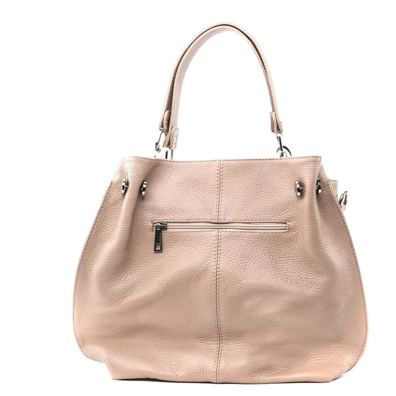 Sac à main en cuir grainé DENZEL Rose nude