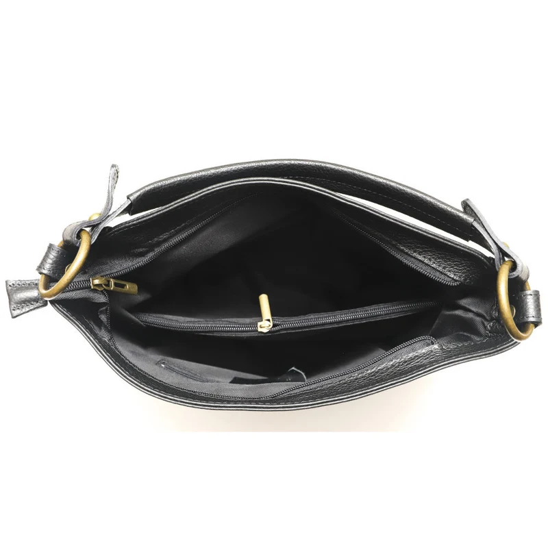 Sac à main en cuir grainé italien SETE B Noir