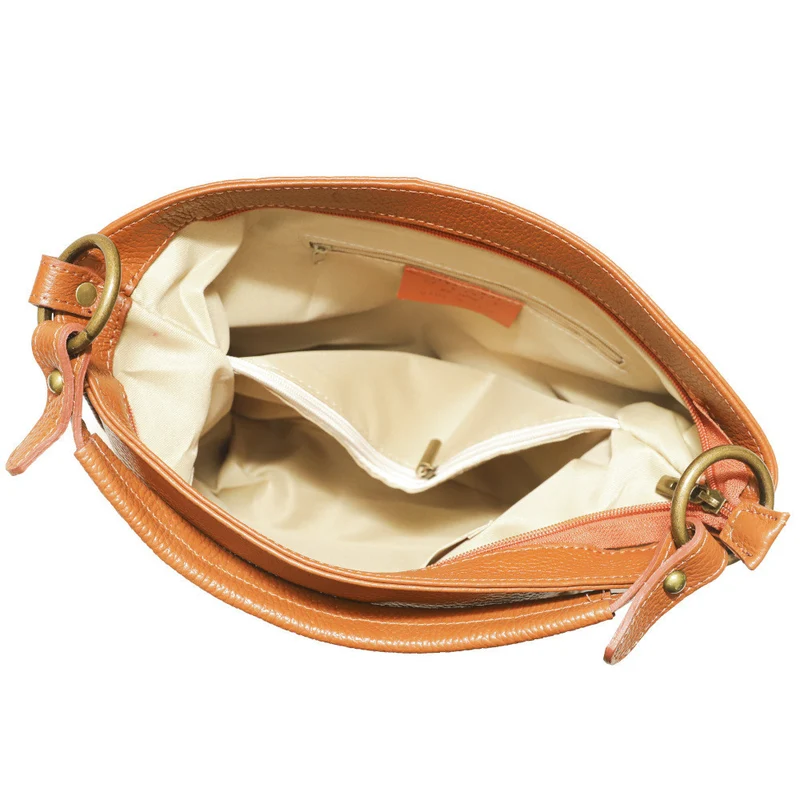 Sac à main en cuir grainé italien SETE B Camel