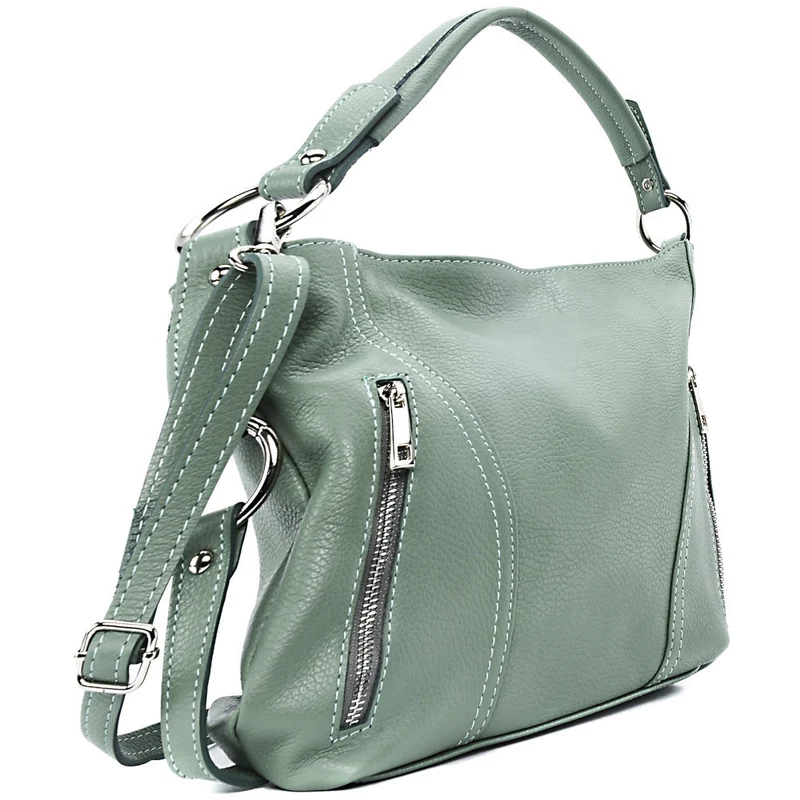 Sac à main en cuir grainé SETE Vert pastel