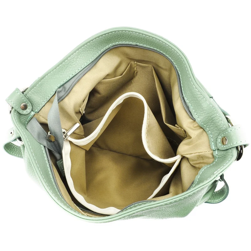 Sac à main en cuir grainé SETE Vert pastel