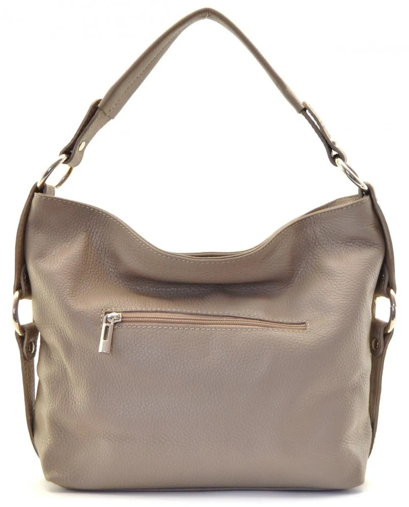 Sac à main en cuir grainé SETE Taupe foncé