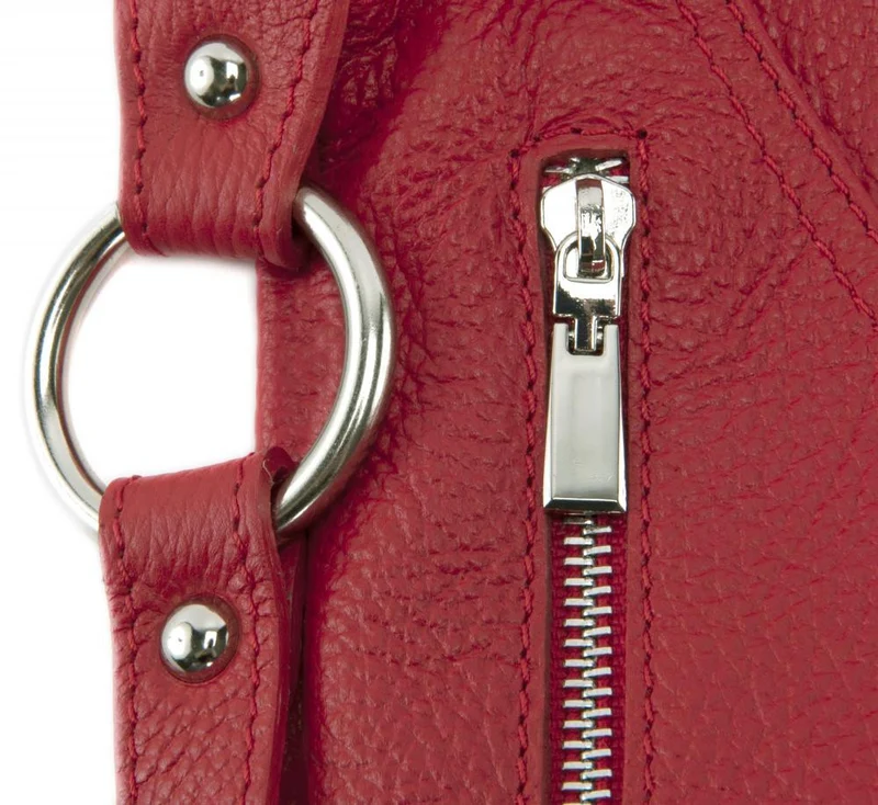 Sac à main en cuir grainé SETE Rouge garance