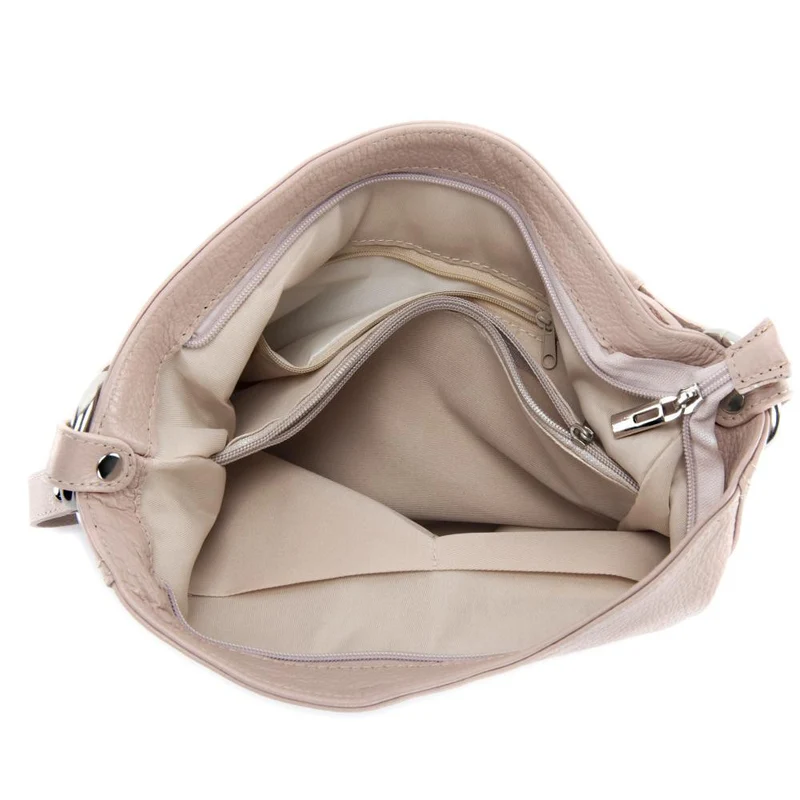 Sac à main en cuir grainé SETE Rose nude