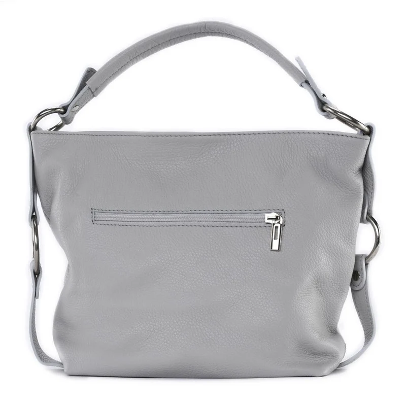 Sac à main en cuir grainé SETE Gris clair