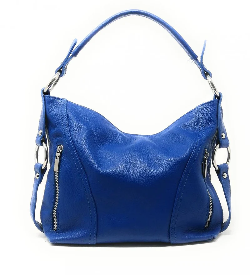 Sac à main en cuir grainé SETE Bleu roi