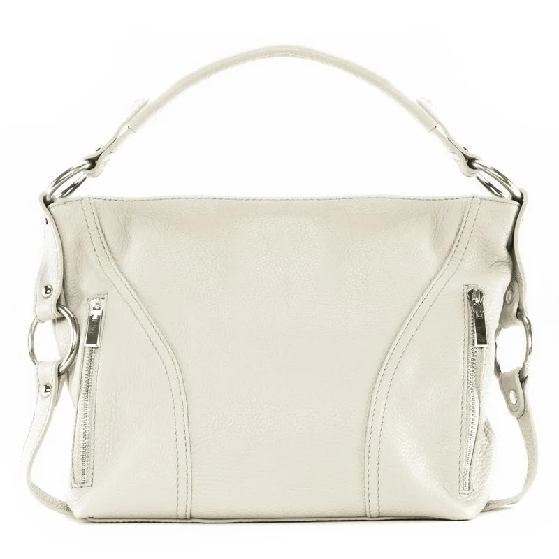 Sac à main en cuir grainé SETE Beige crème