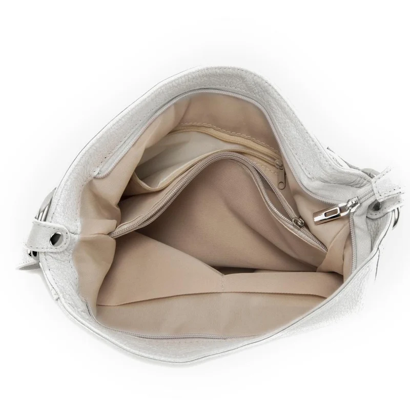 Sac à main en cuir grainé SETE Beige crème