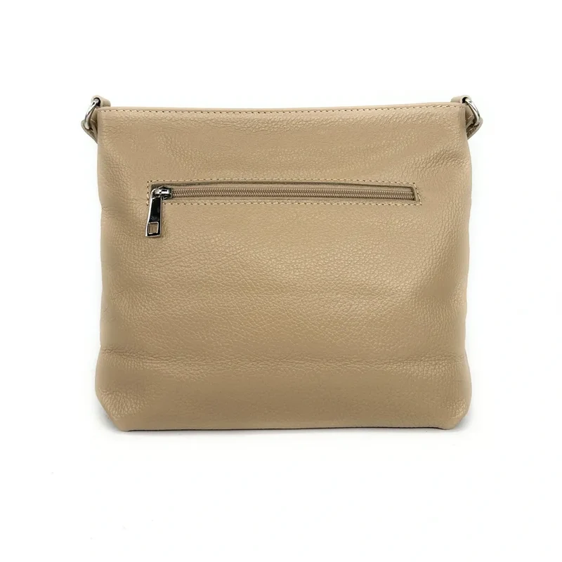 Sac bandoulière en cuir grainé LONDON Taupe