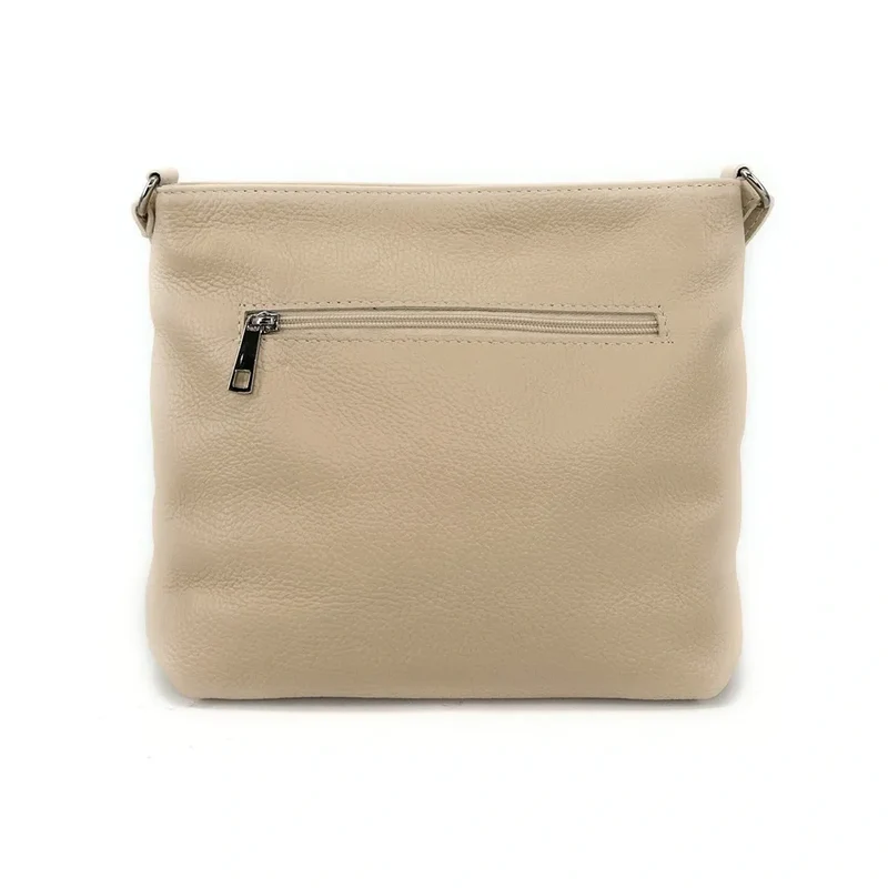 Sac bandoulière en cuir grainé LONDON Taupe clair