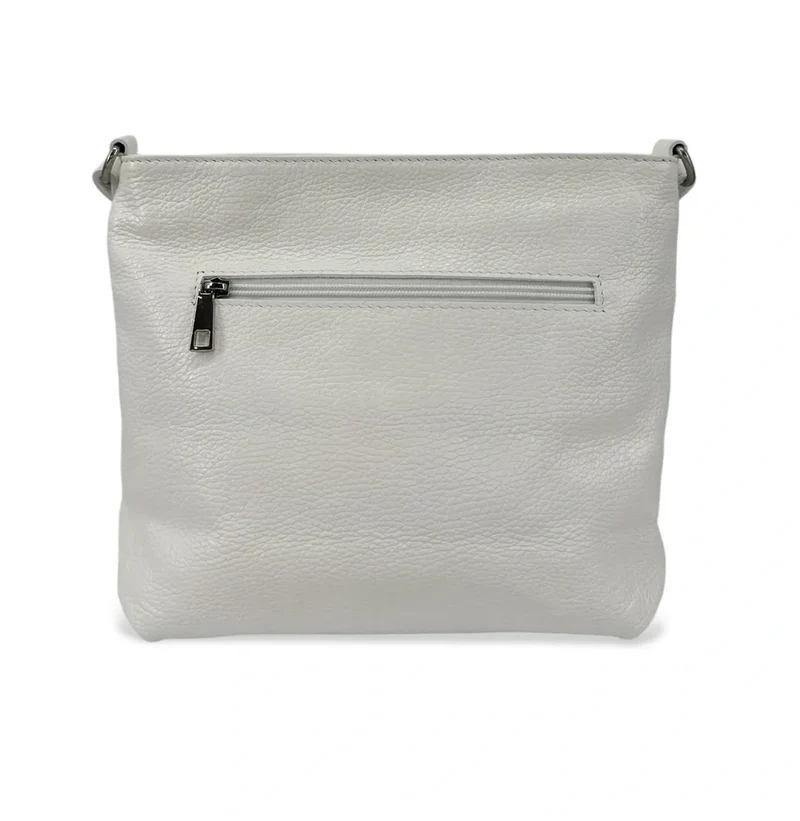Sac bandoulière en cuir grainé LONDON Blanc